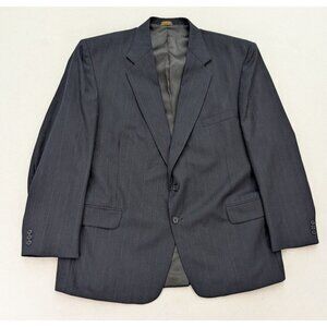 Towncraft Men's Blazer Jacket Sport Coat Size 48R Blue Striped Wool Blend